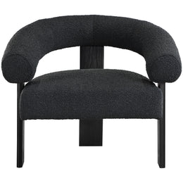 Meridian Winston Black Boucle Fabric Accent Chair