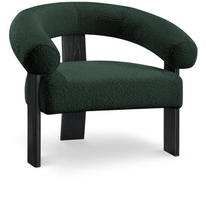 Meridian Winston Green Boucle Fabric Accent Chair