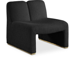Meridian Alta Black Boucle Fabric Accent Chair
