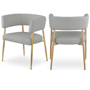Meridian Creston Light Grey Durable Linen Textured Fabric Dining Chair