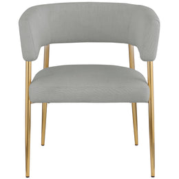 Meridian Creston Light Grey Durable Linen Textured Fabric Dining Chair