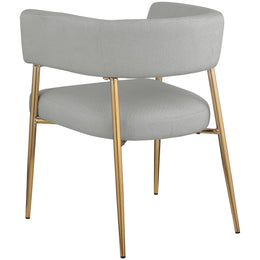 Meridian Creston Light Grey Durable Linen Textured Fabric Dining Chair