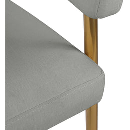 Meridian Creston Light Grey Durable Linen Textured Fabric Dining Chair