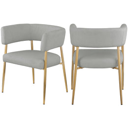 Meridian Creston Light Grey Durable Linen Textured Fabric Dining Chair
