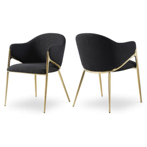 Meridian Nial Black Boucle Fabric Dining Chair