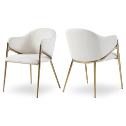 Meridian Nial Cream Boucle Fabric Dining Chair