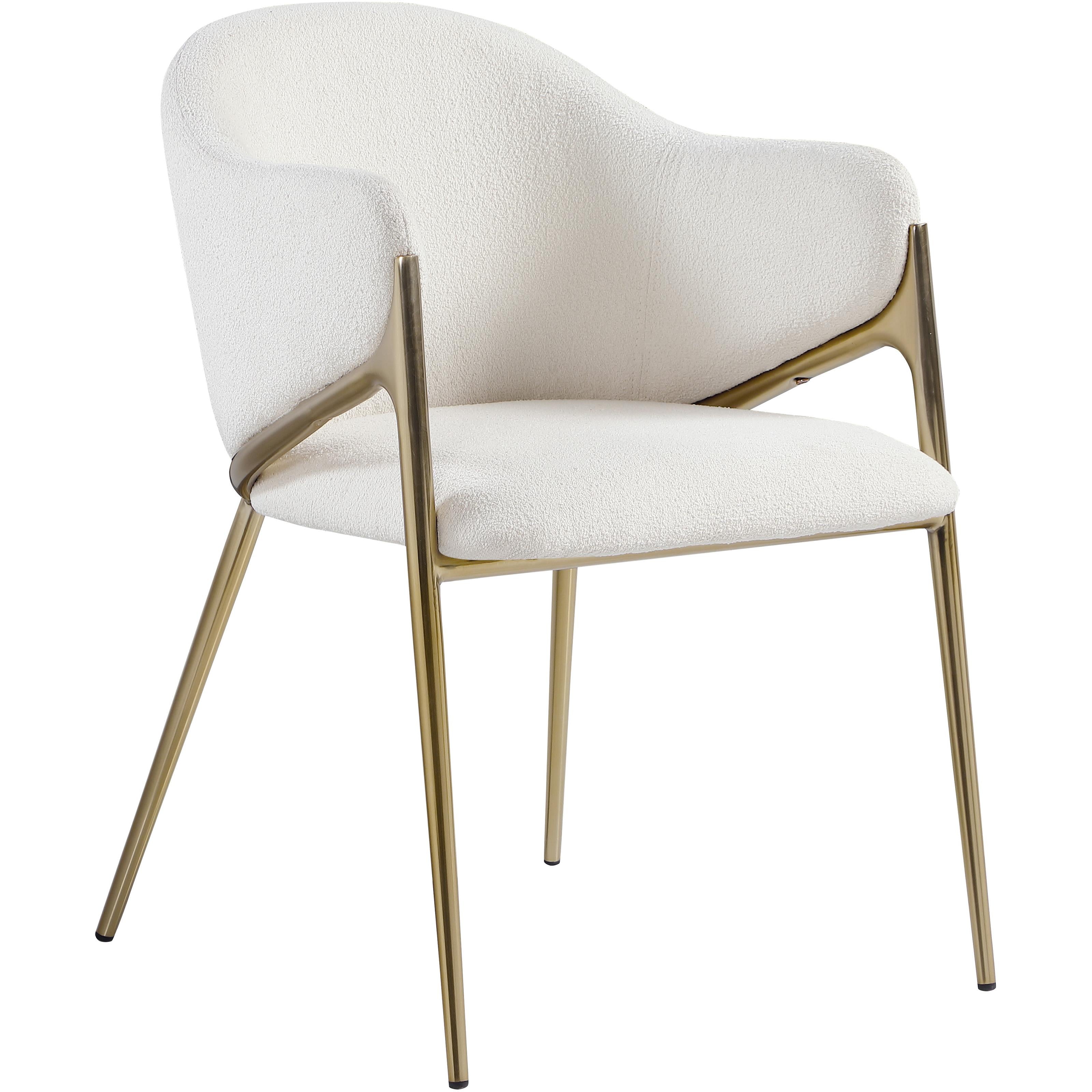 Meridian Nial Cream Boucle Fabric Dining Chair