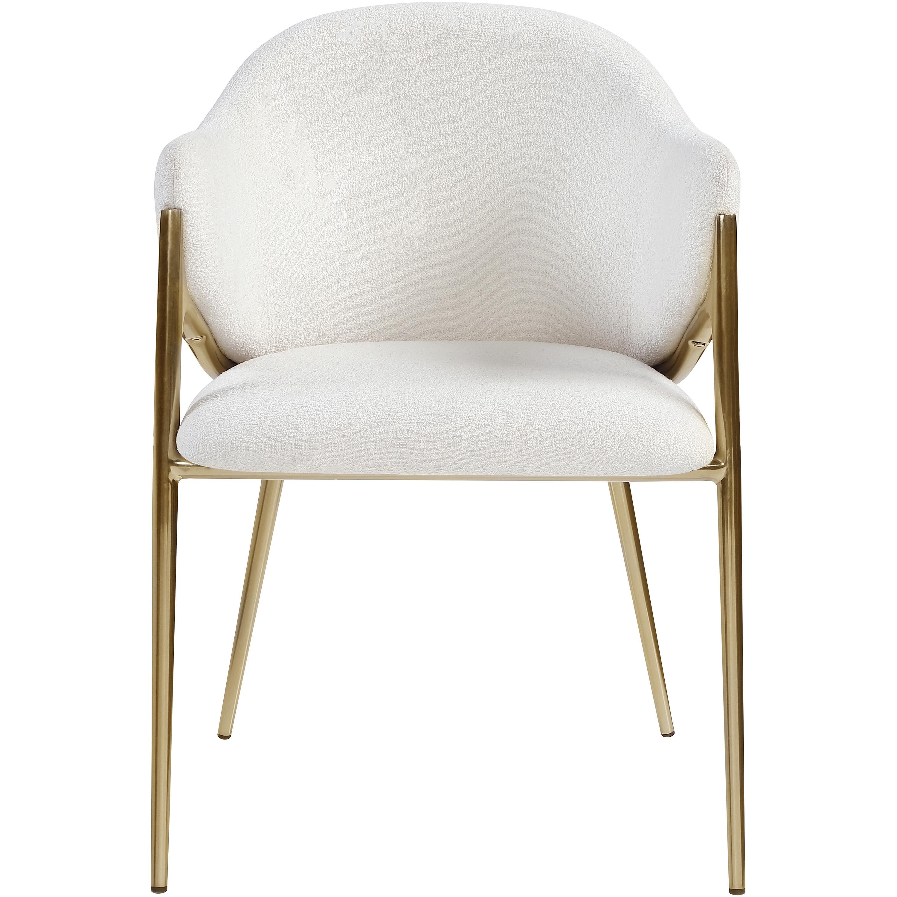 Meridian Nial Cream Boucle Fabric Dining Chair