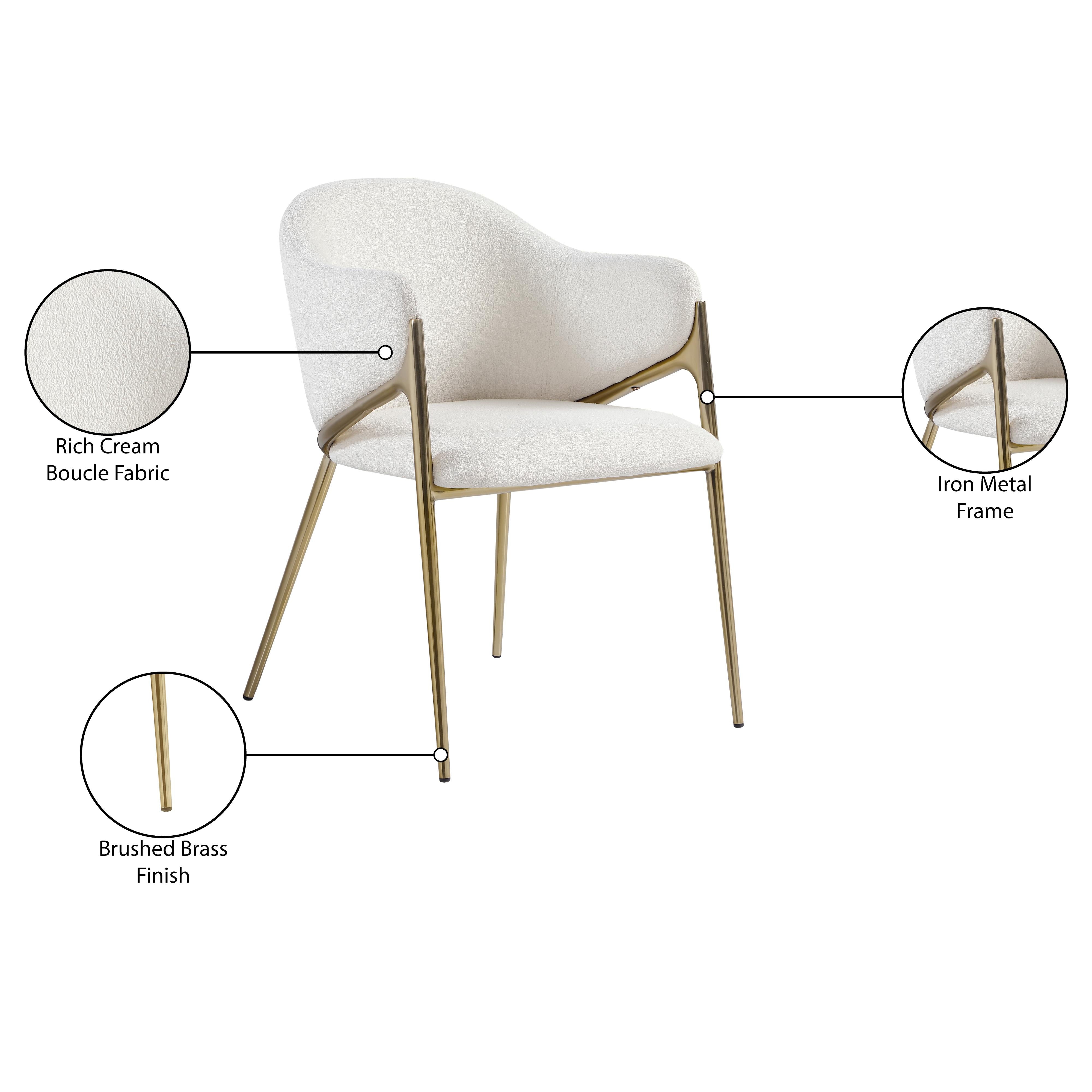 Meridian Nial Cream Boucle Fabric Dining Chair