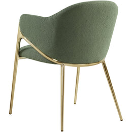Meridian Nial Green Boucle Fabric Dining Chair