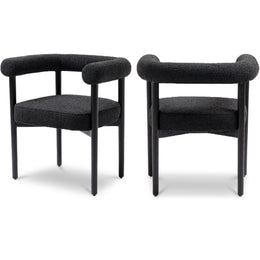 Meridian Hyatt Black Boucle Fabric Dining Chair