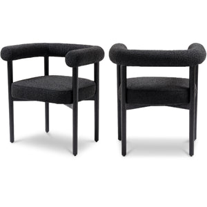 Meridian Hyatt Black Boucle Fabric Dining Chair