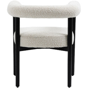 Meridian Hyatt Cream Boucle Fabric Dining Chair