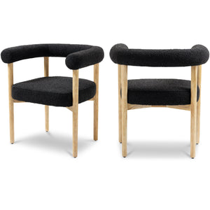 Meridian Hyatt Black Boucle Fabric Dining Chair