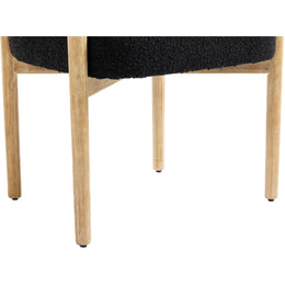 Meridian Hyatt Black Boucle Fabric Dining Chair