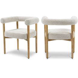 Meridian Hyatt Cream Boucle Fabric Dining Chair