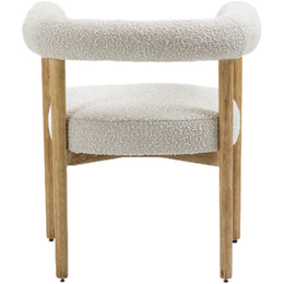 Meridian Hyatt Cream Boucle Fabric Dining Chair