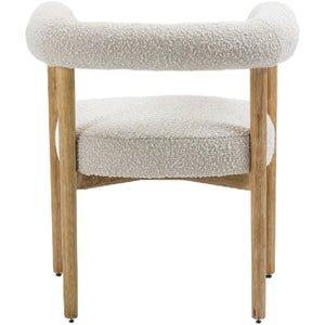 Meridian Hyatt Cream Boucle Fabric Dining Chair
