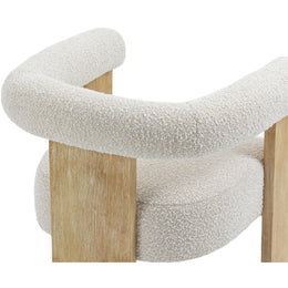 Meridian Barrel Cream Boucle Fabric Dining Chair
