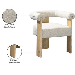 Meridian Barrel Cream Boucle Fabric Dining Chair