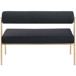 Meridian Carly Black Vegan Leather Bench