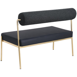 Meridian Carly Black Vegan Leather Bench