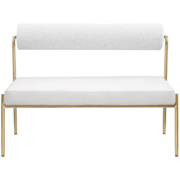 Meridian Carly Cream Vegan Leather Bench