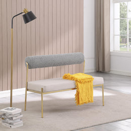 Meridian Carly Taupe Vegan Leather Bench