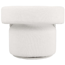 Meridian Niya Cream Linen Textured Fabric Swivel Accent Chair