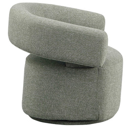 Meridian Niya Green Linen Textured Fabric Swivel Accent Chair