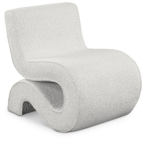 Meridian Desiree Cream Boucle Fabric Accent Chair