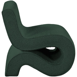 Meridian Desiree Green Boucle Fabric Accent Chair