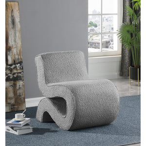 Meridian Desiree Grey Boucle Fabric Accent Chair