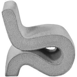 Meridian Desiree Grey Boucle Fabric Accent Chair