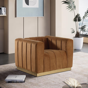 Meridian Marlon Saddle Velvet Chair