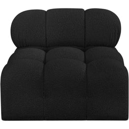 Meridian Ames Black Boucle Fabric Armless