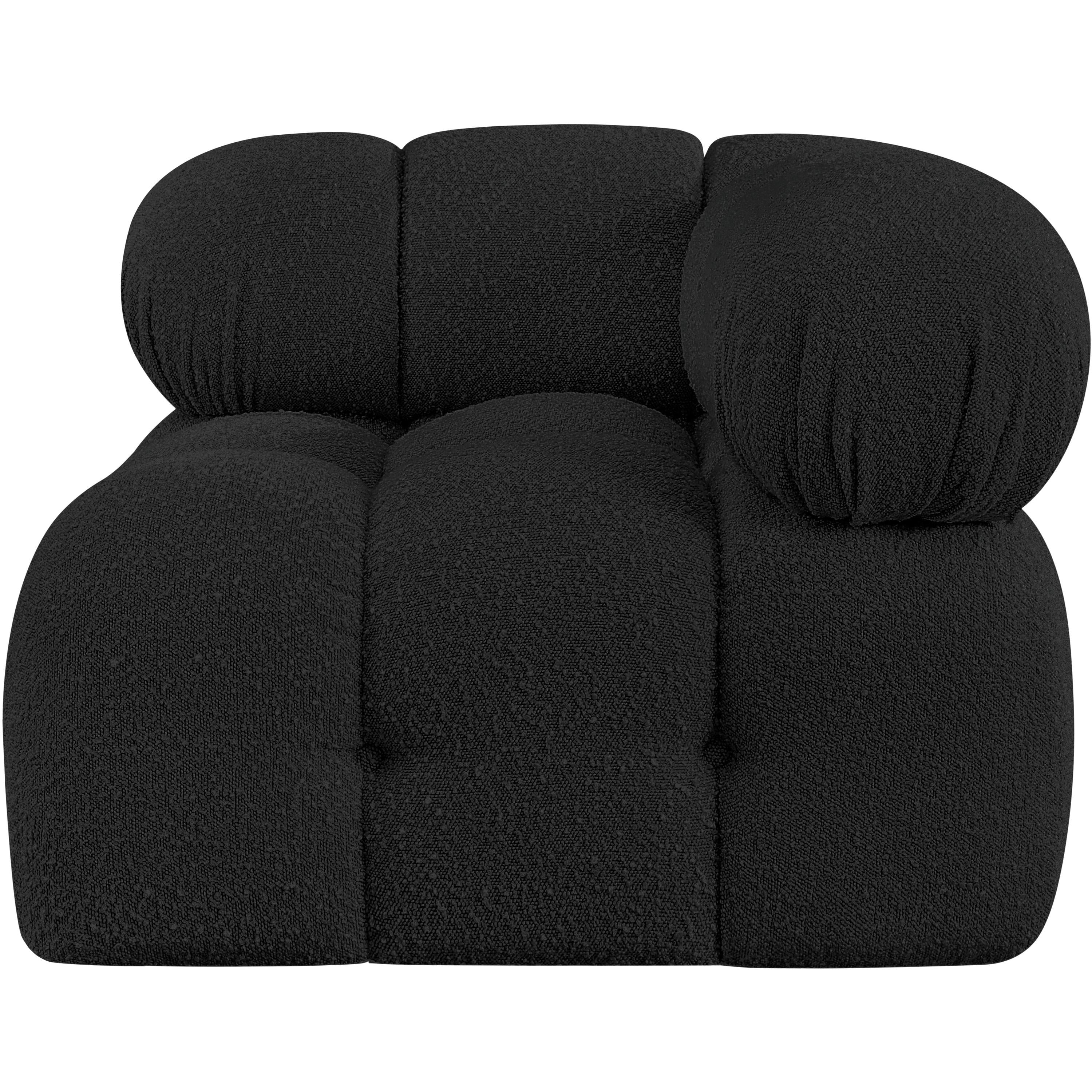 Meridian Ames Black Boucle Fabric Corner