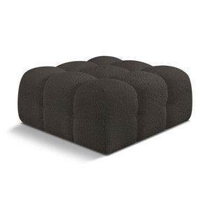 Meridian Ames Brown Boucle Fabric Ottoman