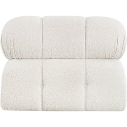 Meridian Ames Cream Boucle Fabric Armless