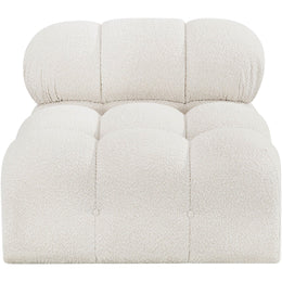 Meridian Ames Cream Boucle Fabric Armless