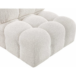 Meridian Ames Cream Boucle Fabric Armless
