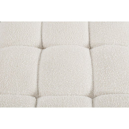 Meridian Ames Cream Boucle Fabric Ottoman