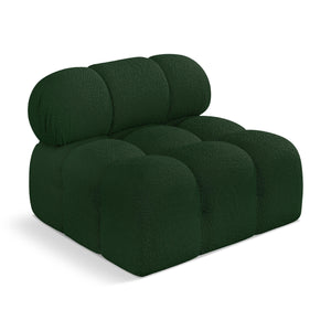 Meridian Ames Green Boucle Fabric Armless