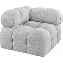 Meridian Ames Grey Boucle Fabric Corner
