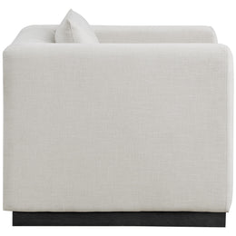 Meridian Alfie Beige Linen Textured Fabic Chair