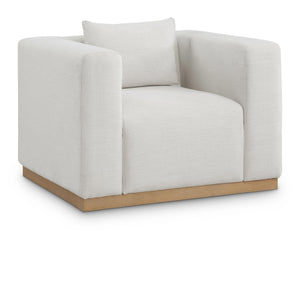 Meridian Alfie Cream Linen Textured Fabic Chair