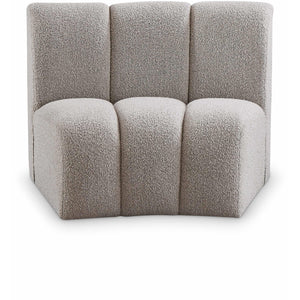 Meridian Infinity Brown Boucle Fabric Modular Chair
