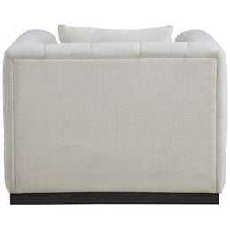 Meridian Lucia Beige Linen Textured Fabric Chair