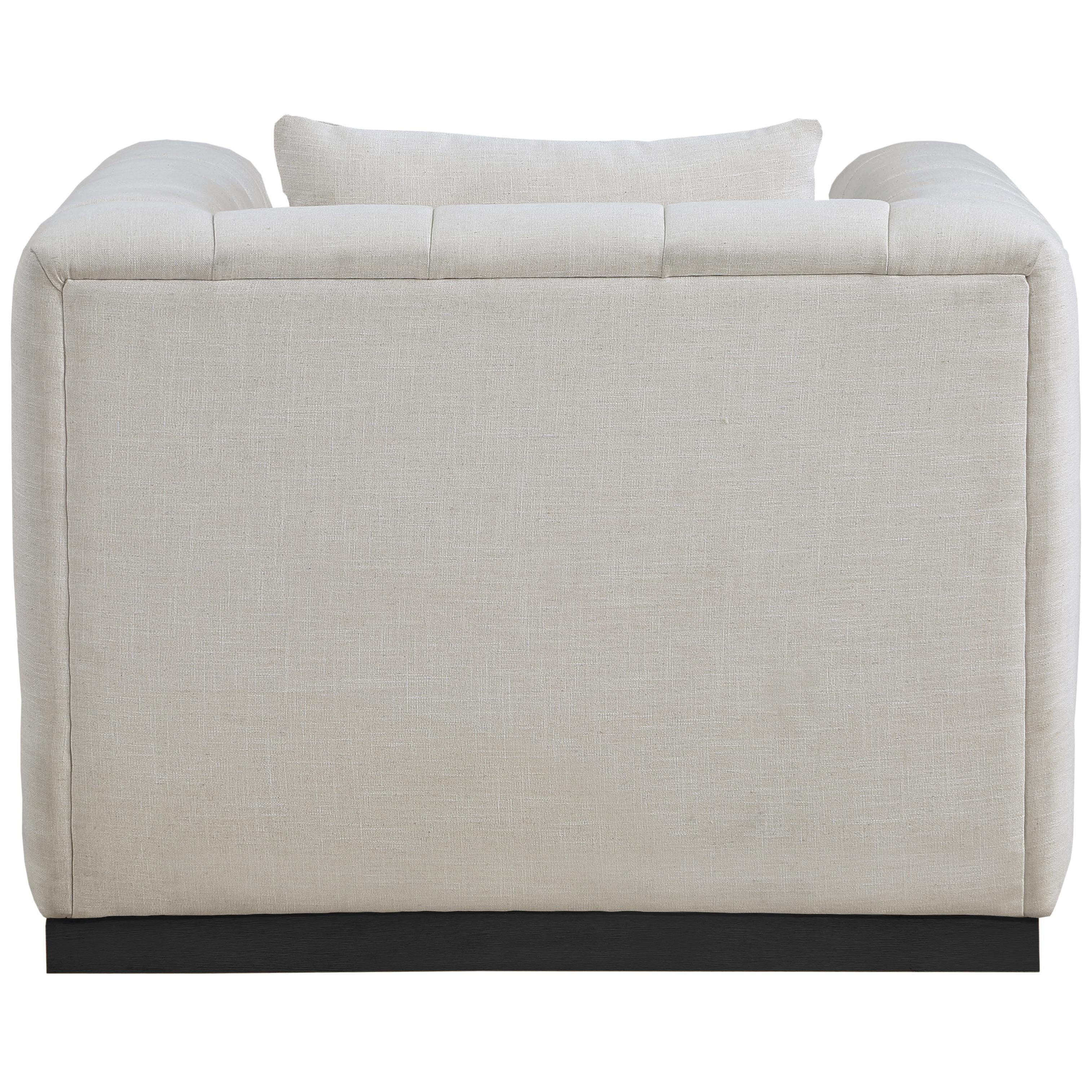 Meridian Lucia Beige Linen Textured Fabric Chair