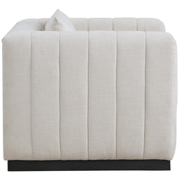 Meridian Lucia Beige Linen Textured Fabric Chair